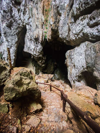Phraya Nakhon Cave, Khua Kharuehat pavillion temple in Khao Sam Roi Yot National Park in Prachuap Khiri Khan, Thailandの写真素材