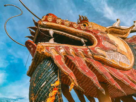 Dragon temple Wat Samphran in Nakhon Pathom, Thailandの写真素材
