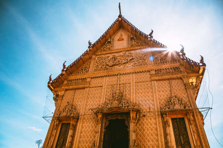 Wat Phra Sri Arn temple in Ratchaburi, Thailandの写真素材