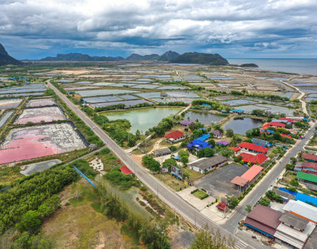 Khao Daeng Viewpoint Red Mountain in Prachuap Khiri Khan, Thailandの写真素材