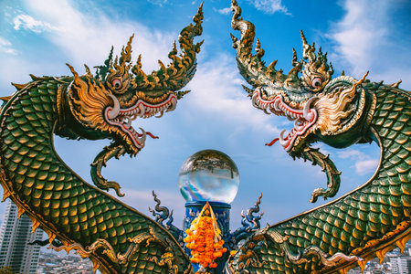 Wat Khao Phra Khru viewpoint in ChonBuri, Thailandの写真素材