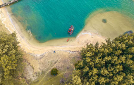 Aerial view of Koh Kradat near koh Mak, trat, Thailand