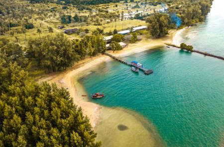 Aerial view of Koh Kradat near koh Mak, trat, Thailand