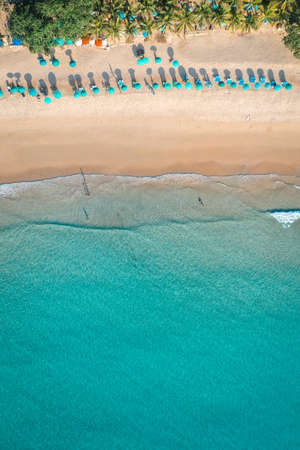 Aerial view of Surin beach in Phuket province in Thailand