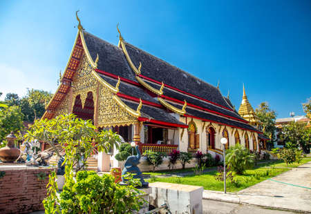 Wat Chiang Man in Chiang Mai Thailandの写真素材