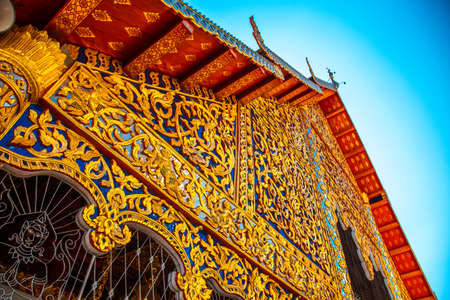 Group of pagoda in Wat-Suan-Dok. famous temple in Chiang Mai, Thailandの写真素材