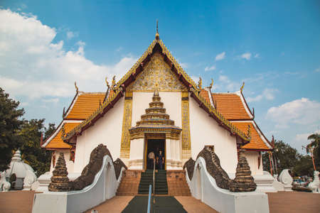 Wat Phumin temple and its wall painting in Nan city, Thailandの写真素材
