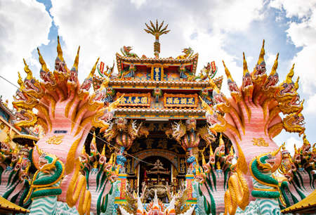 Chao Pho Nakharat Shrine or Chao Por Nakarat Chansen chinese temple in Nakhon Sawan, Thailandの写真素材