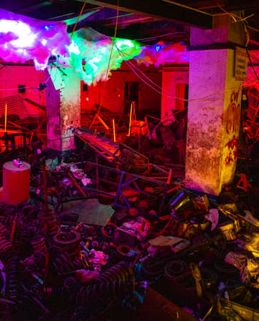 Awakening light festival in Chinatown, Bangkok, Thailandの写真素材