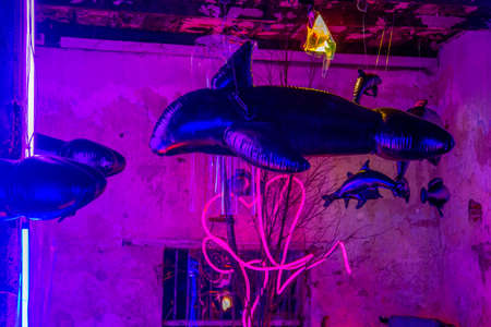 Awakening light festival in Chinatown, Bangkok, Thailandの写真素材