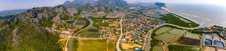 Aerial view of Khao Daeng View Point, the red mountain, in Sam Roi Yot National Park, in Prachuap...