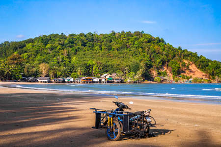 Sairee Beach or Sai Ri Beach in Chumphon, Thailandの写真素材