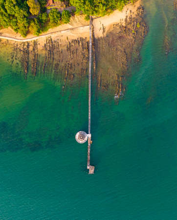 Wat koh Phayam temple on the water in Ranong, Thailand