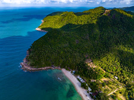 Aerial view of Bottle beach and viewpoint, in Koh Phangan, Thailand