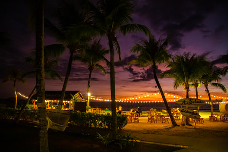 Sunset at Khao Lak beach, Thailandの写真素材