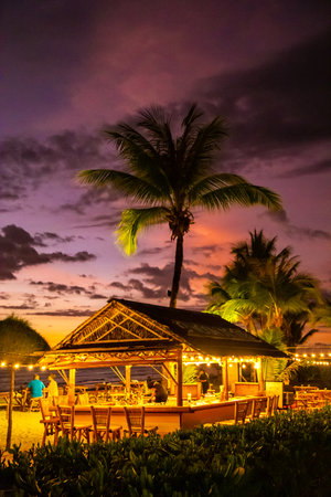 Sunset at Khao Lak beach, Thailandの写真素材