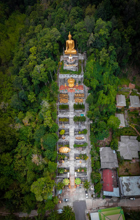 Buddha Mountain temple in Krabi, Thailandの写真素材