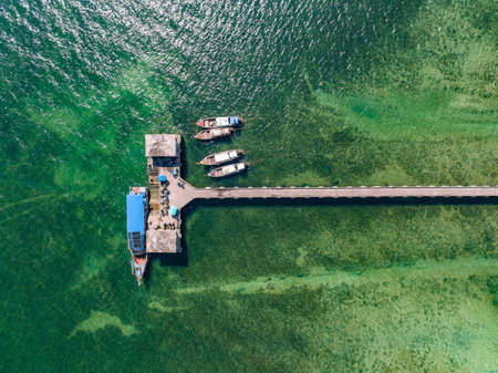 Aerial view of koh Mook or koh Muk island, in Trang, Thailandの写真素材