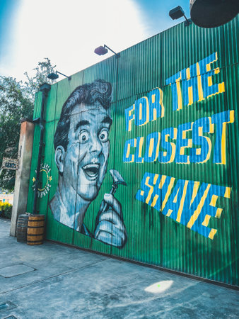 La Mer Beach and beachfront shops La Mer Central in Dubai, United Arab Emiratesの写真素材