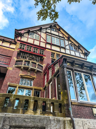 Amsterdam city centre with the tram near central station, Netherlandsの写真素材