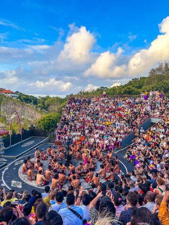 Traditional Balinese Kecak Dance in Uluwatu temple, Bali, Indonesia
