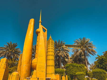 Dubai Frame in Zabeel Park, Downtown Dubai, UAEの写真素材