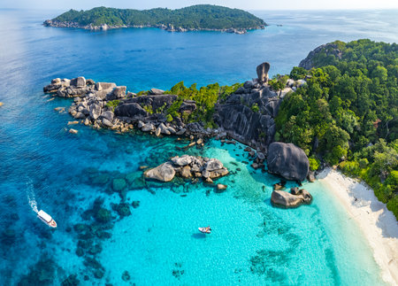 Aerial view of Similan island in Phang Nga, Thailand