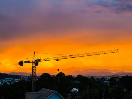 Dalat city at sunset in Vietnam