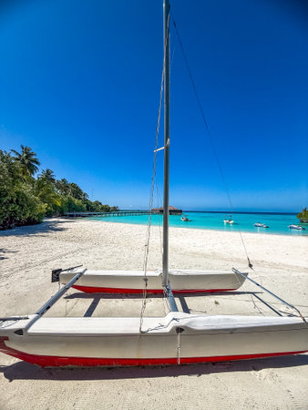 Beach resort in the Maldives, Asiaの写真素材