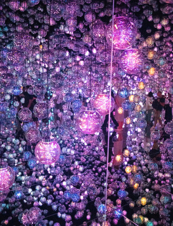 Digital art light installation and illumination in Aomi, Tokyo, Japan