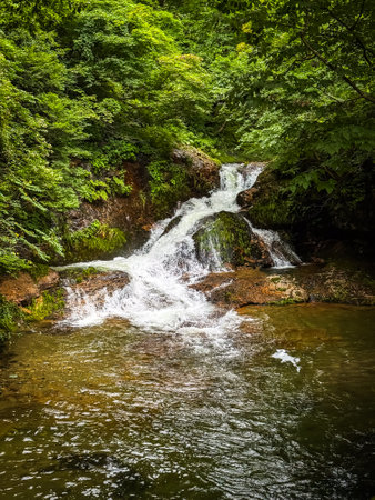 Ginzan Onsen in Obanazawa, Yamagata Prefecture, Japanの写真素材