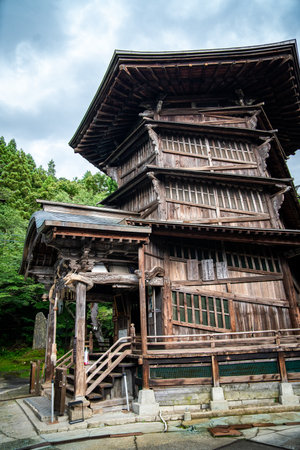 Sazae Temple in Aizuwakamatsu, Fukushima, Japanの写真素材