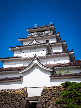 Tsuruga Castle in Aizuwakamatsu, Fukushima, Japanの写真素材
