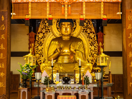 Chuson-ji temple in Hiraizumi, Nishiiwai District, Iwate, Japanの写真素材