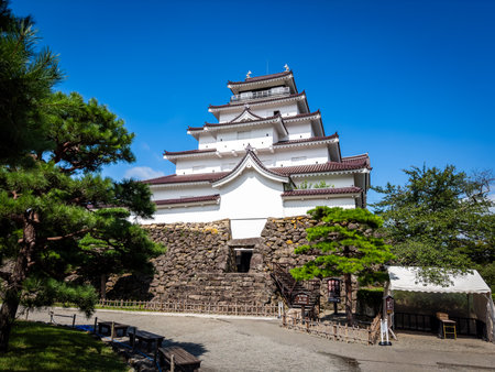 Tsuruga Castle in Aizuwakamatsu, Fukushima, Japanの写真素材