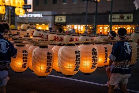 Akita kanto festival, august 2024, in Japanの写真素材