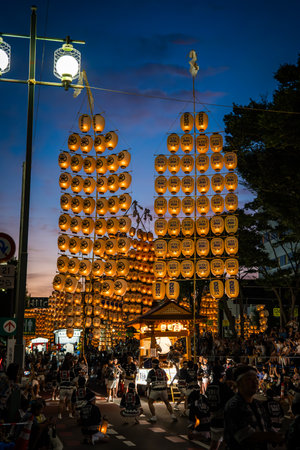 Akita kanto festival, august 2024, in Japanの写真素材