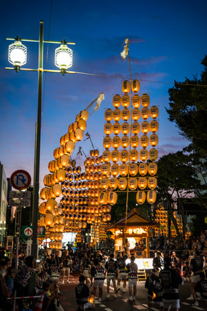 Akita kanto festival, august 2024, in Japanの写真素材