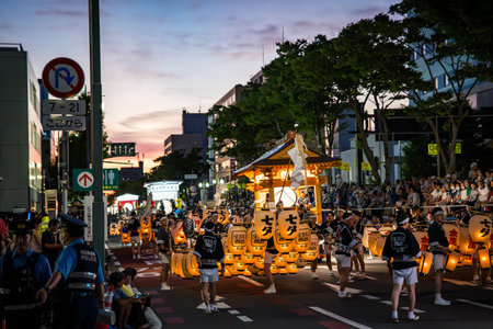 Akita kanto festival, august 2024, in Japanの写真素材