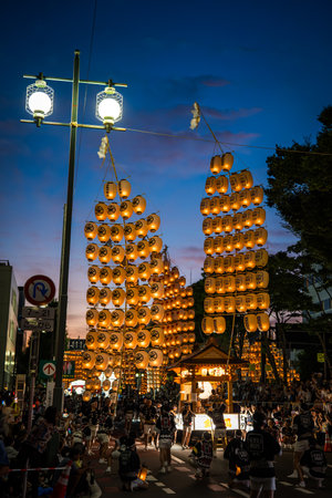 Akita kanto festival, august 2024, in Japanの写真素材