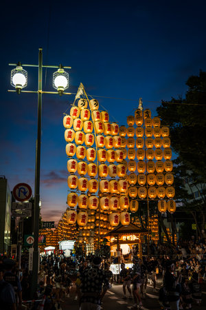 Akita kanto festival, august 2024, in Japanの写真素材