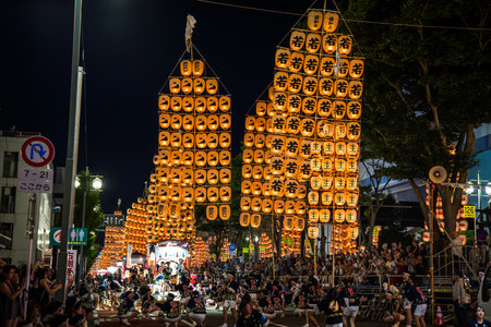 Akita kanto festival, august 2024, in Japanの写真素材