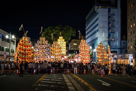 Akita kanto festival, august 2024, in Japanの写真素材