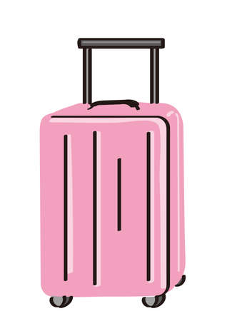 pink luggageのイラスト素材