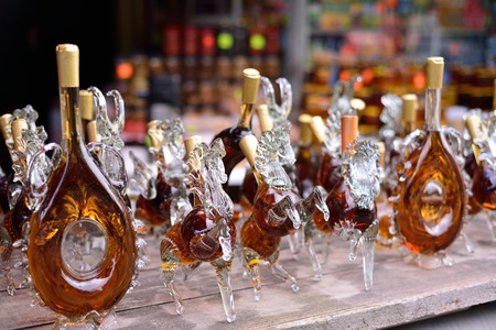 Unusual bottle of cognac, souvenir production, the market for touristsの写真素材