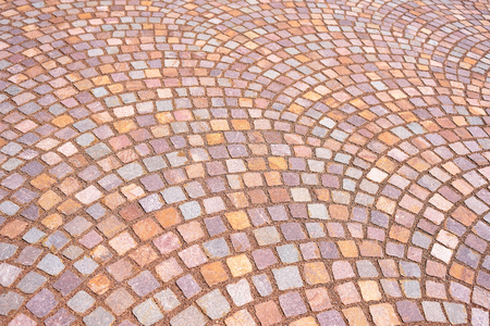 Mosaic colored pavers of small stonesの写真素材