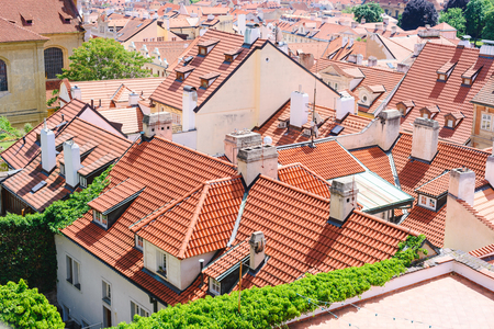 view over the rooftops of the old town in Pragueのeditorial素材