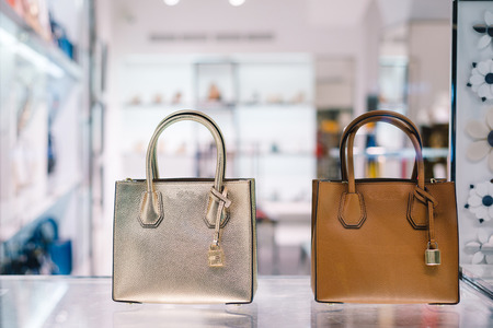 PRAGUE, CZECH REPUBLIC - MAY 2017: Luxury handbags in a boutique storeのeditorial素材