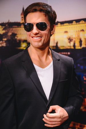PRAGUE, CZECH REPUBLIC - MAY 2017: wax statue of actor Tom Cruise in a wax statue museum in the Czech Republic in the capital Pragueのeditorial素材