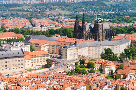Presidential palace of Czech Republic , St. Vitus cathedral in city Pragueの写真素材